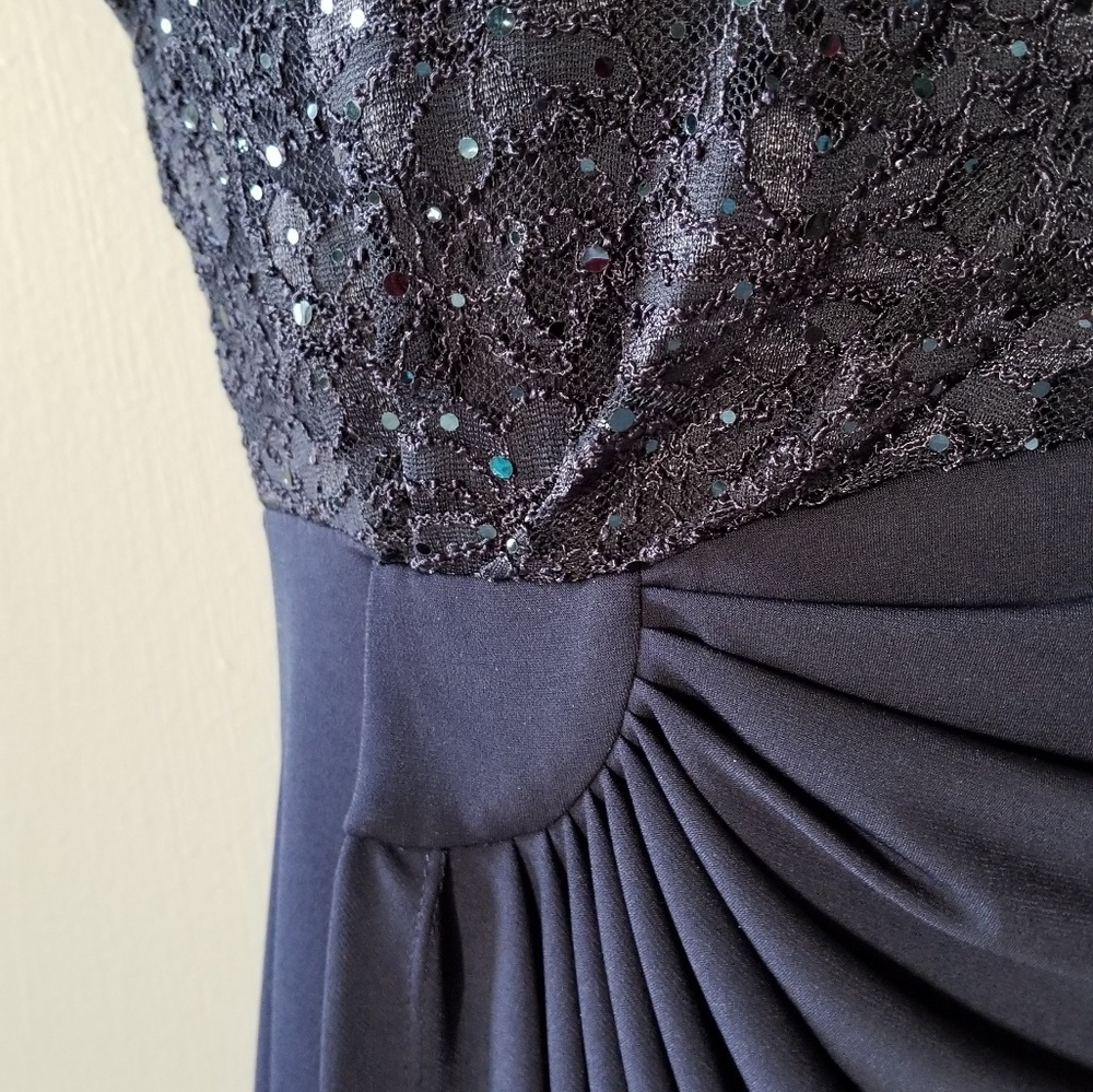 Navy blue Connected dress with sparkles